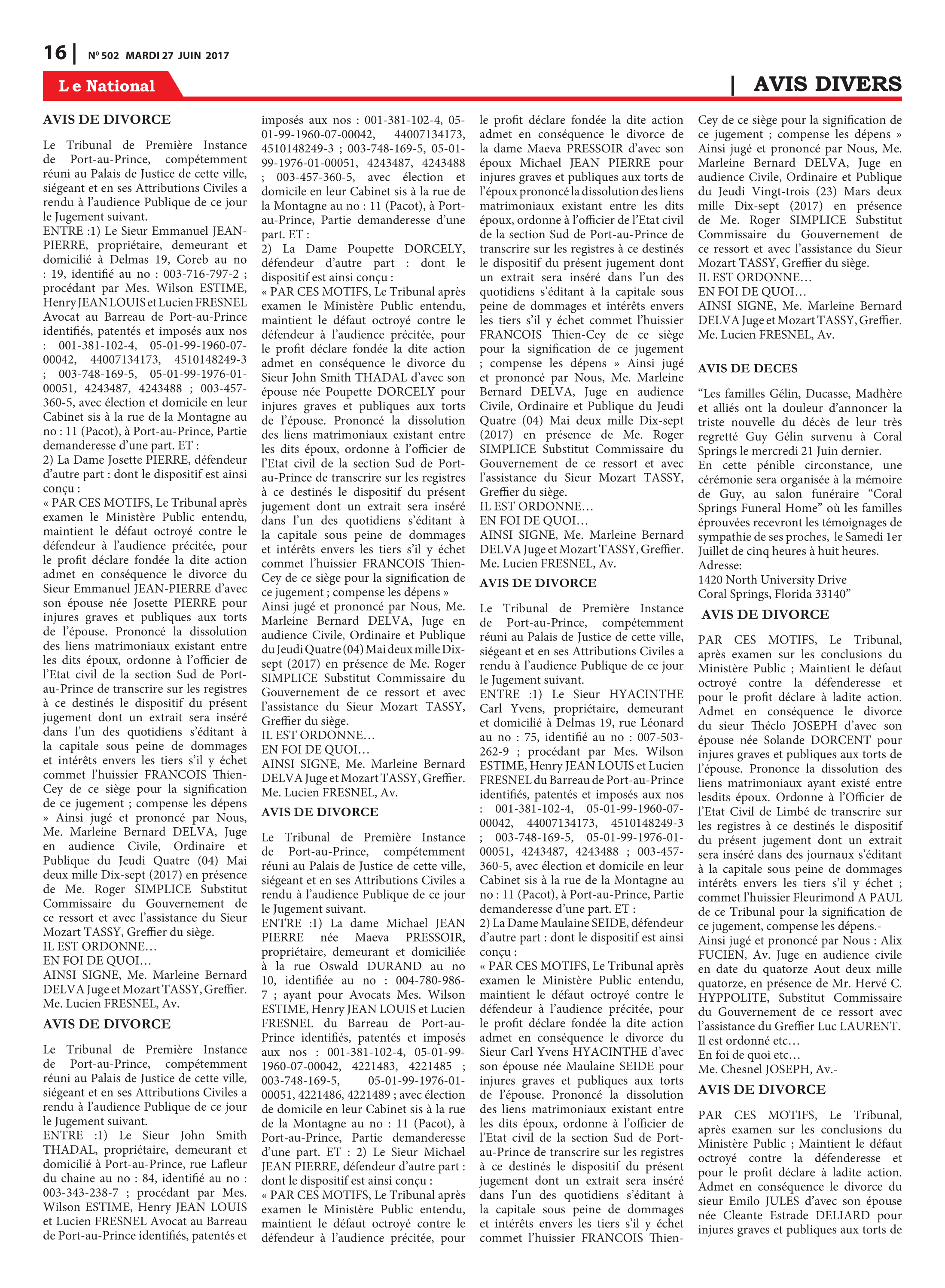 Page 16 de l'édition 502