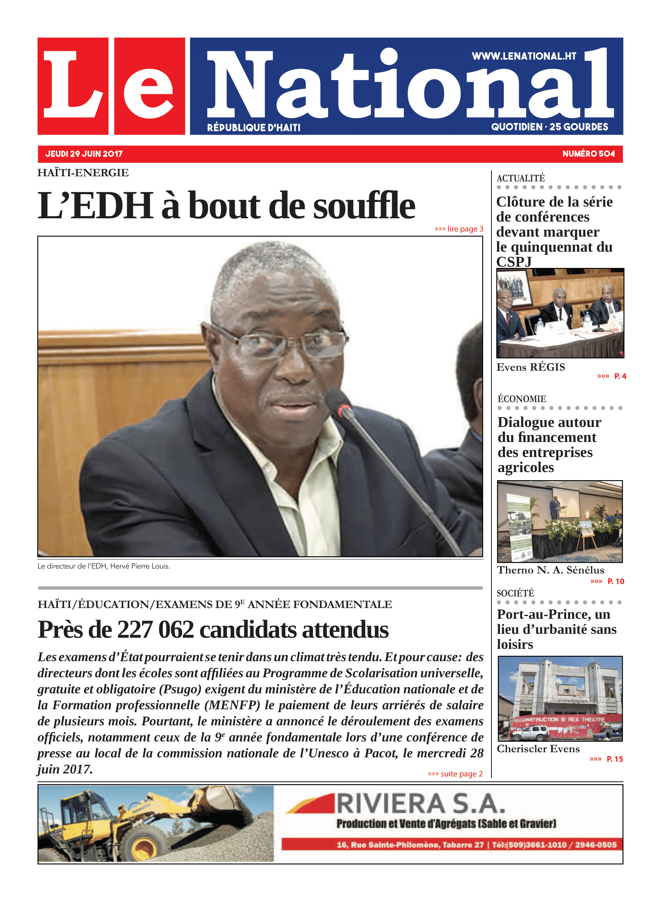 Page 1 de l'édition 504