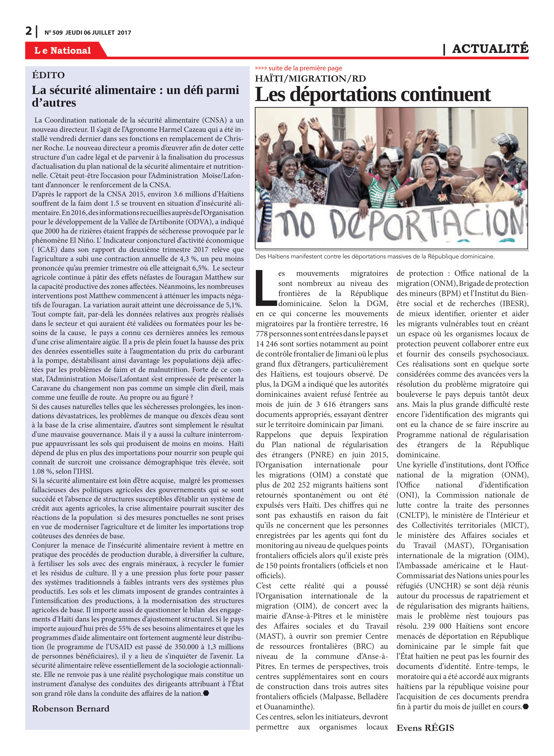 Page 2 de l'édition 509
