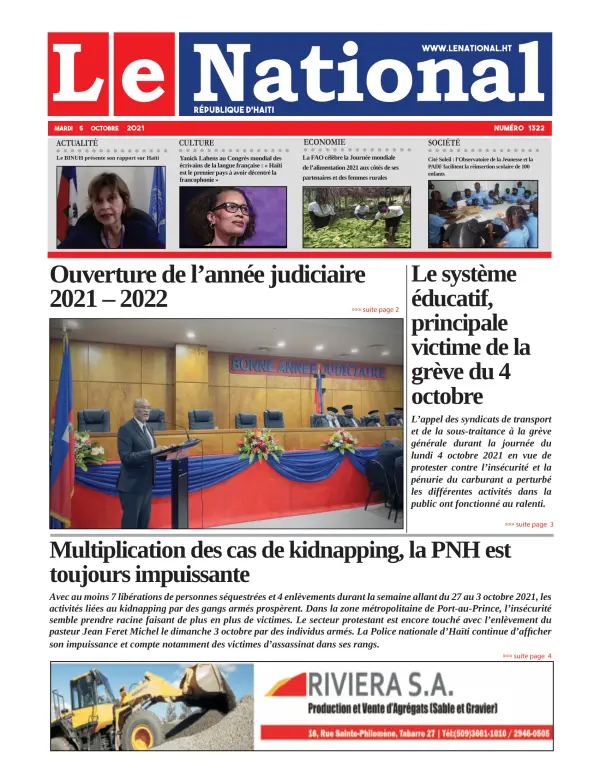 Une de l'édition 1322
