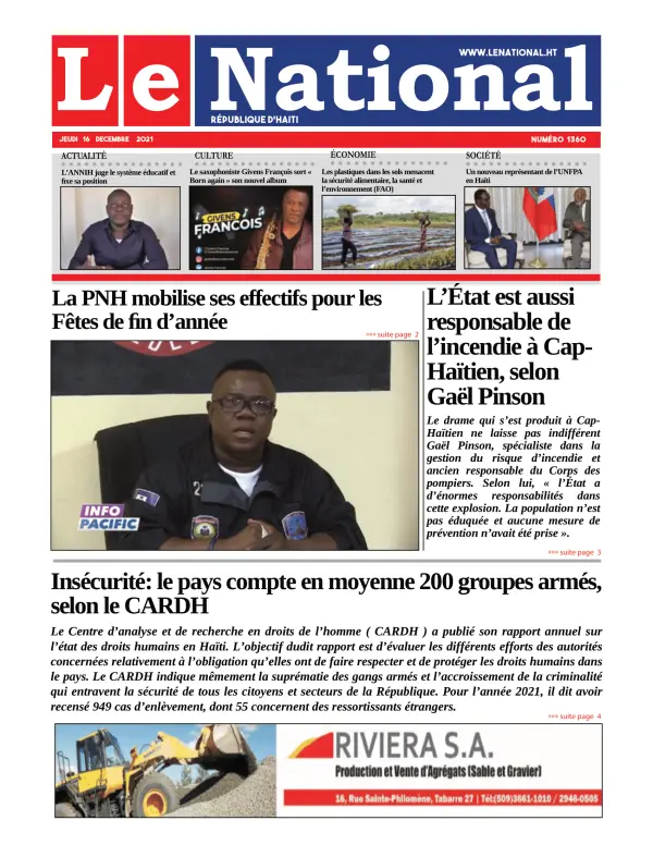Une de l'édition 1360