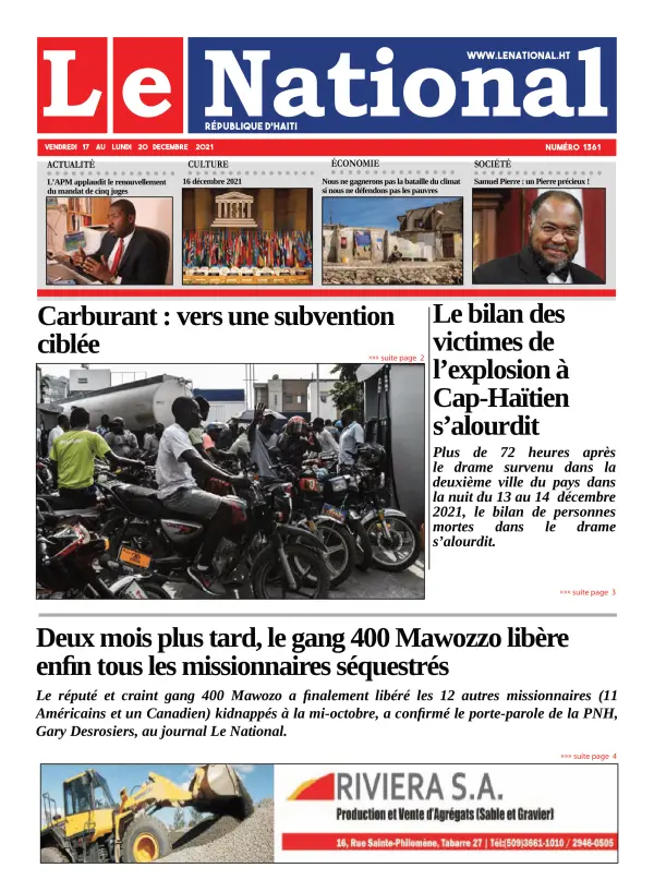 Une de l'édition 1361