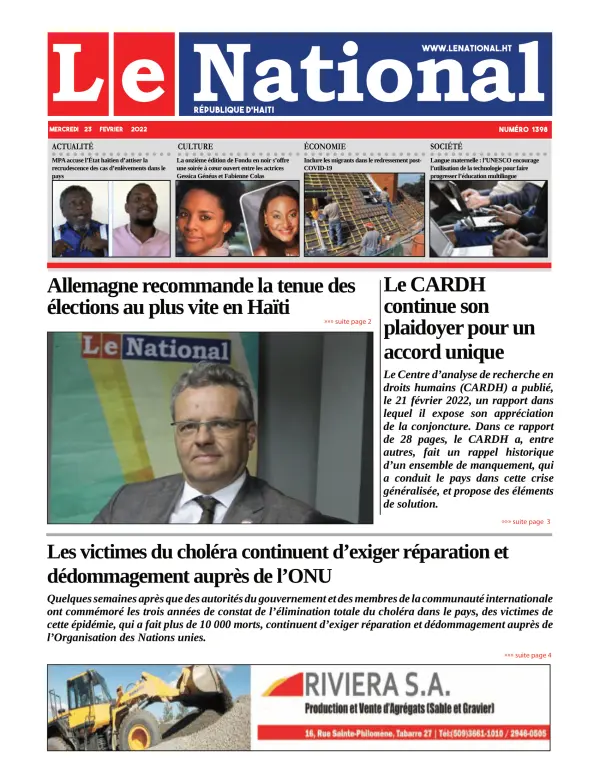 Une de l'édition 1398