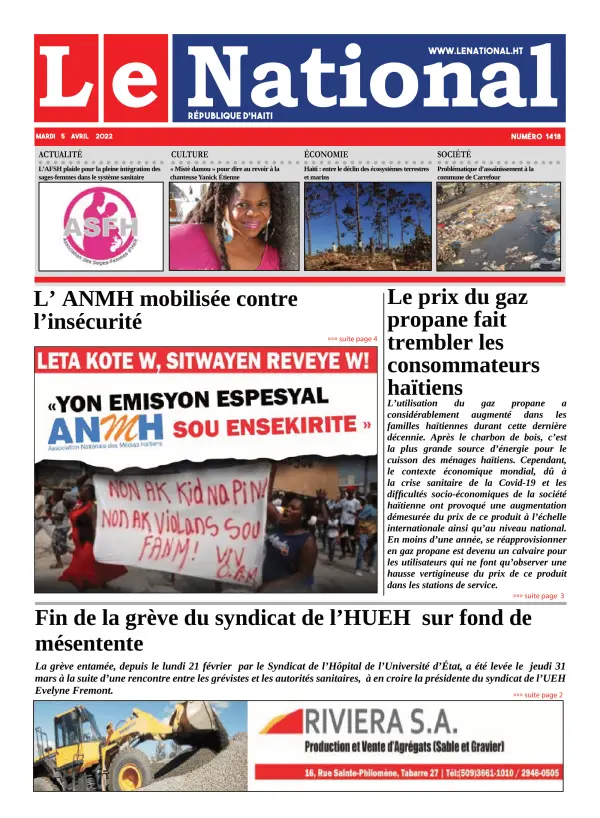 Une de l'édition 1418