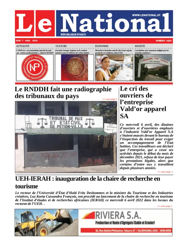Une de l'édition 1420