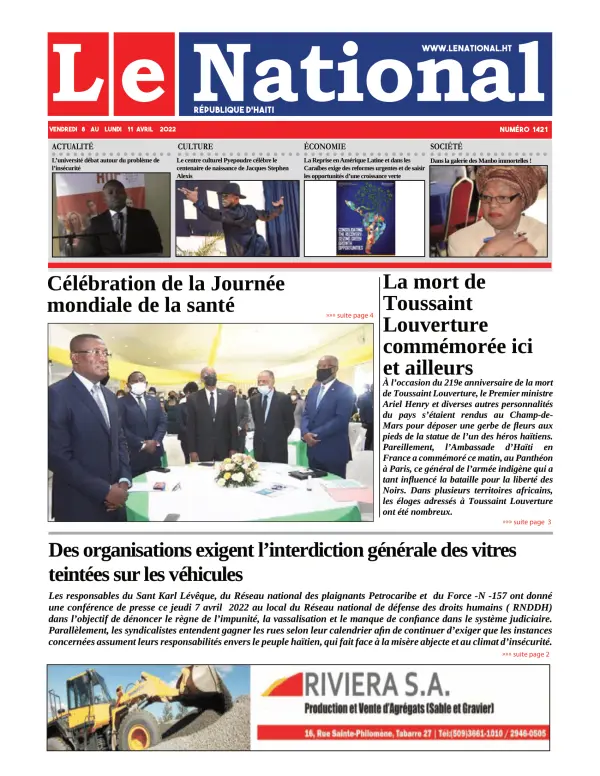 Une de l'édition 1421
