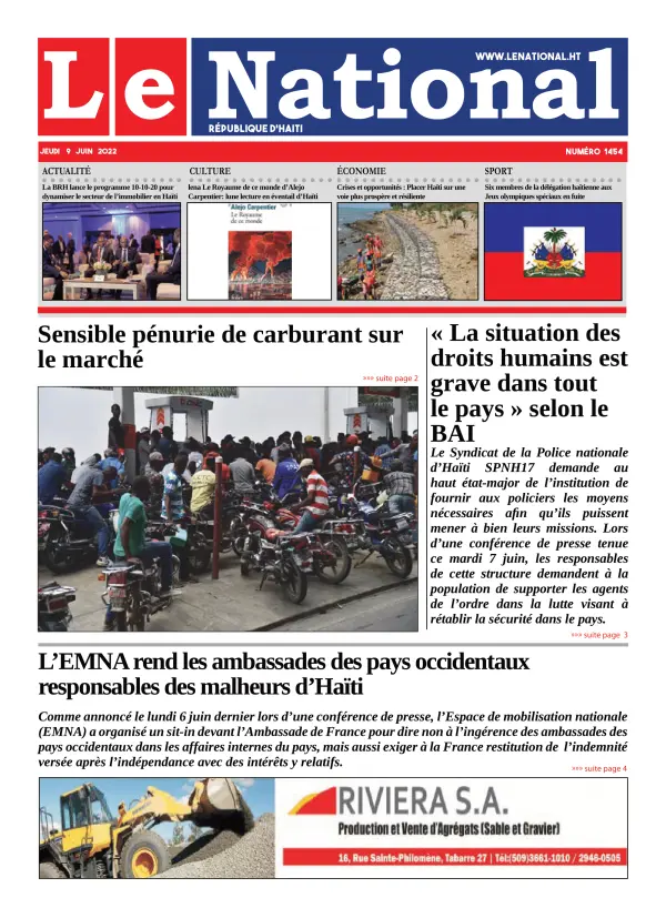 Une de l'édition 1454