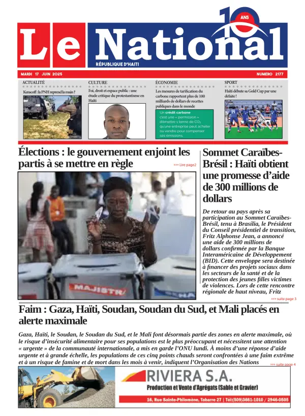 Une de l'édition 2177