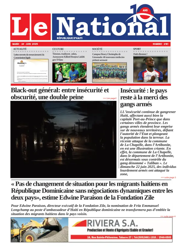 Une de l'édition 2181