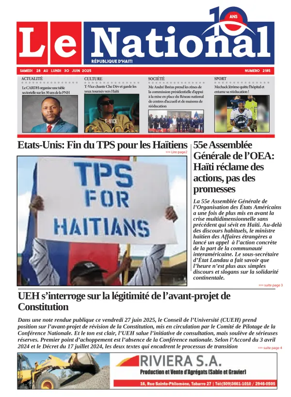 Une de l'édition 2185