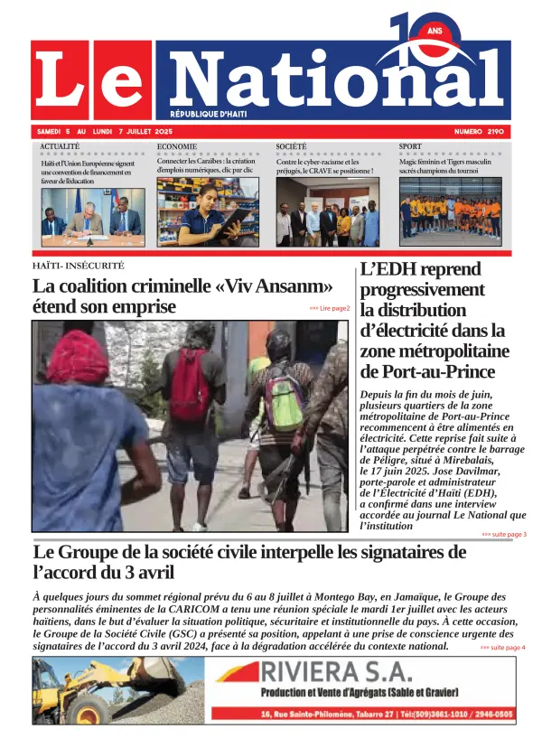 Une de l'édition 2190