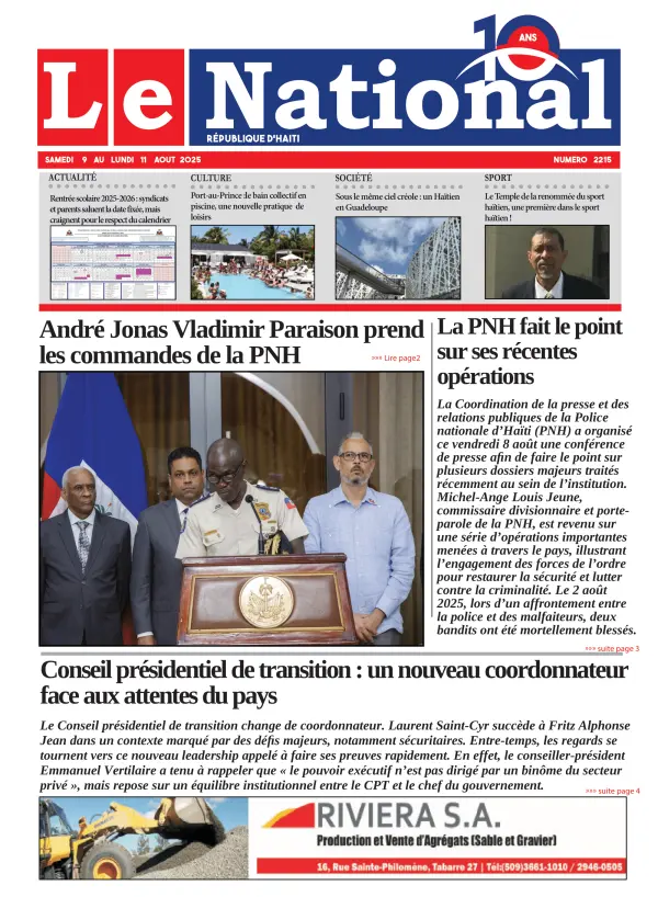 Une de l'édition 2215
