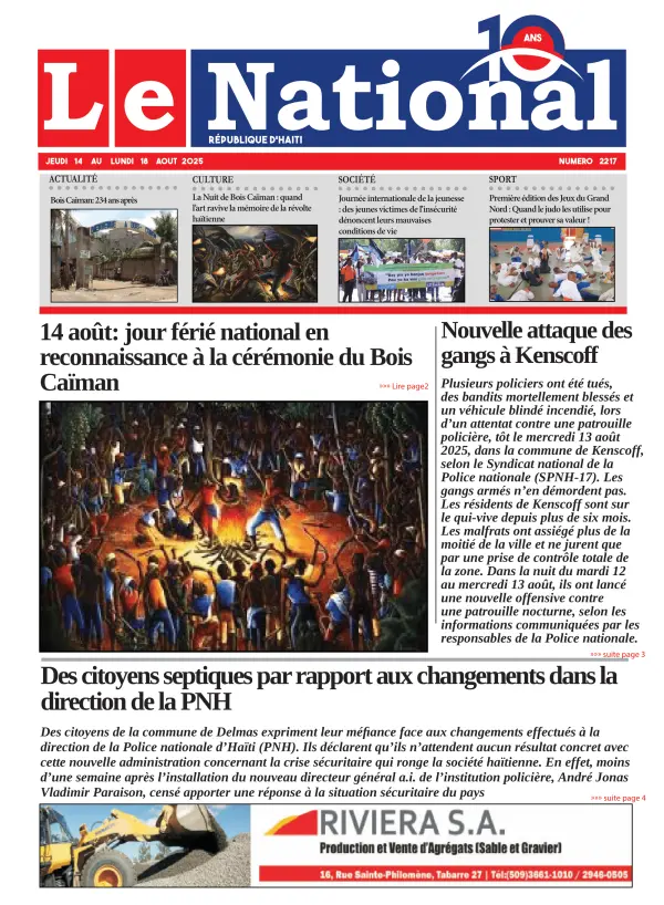 Une de l'édition 2218