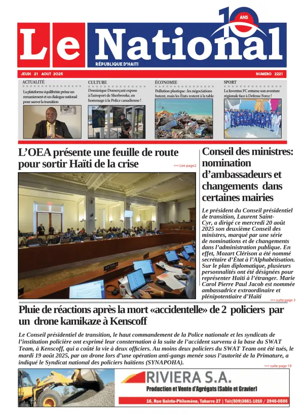 Une de l'édition 2221