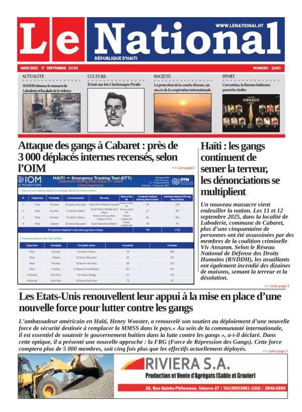 Une de l'édition 2240