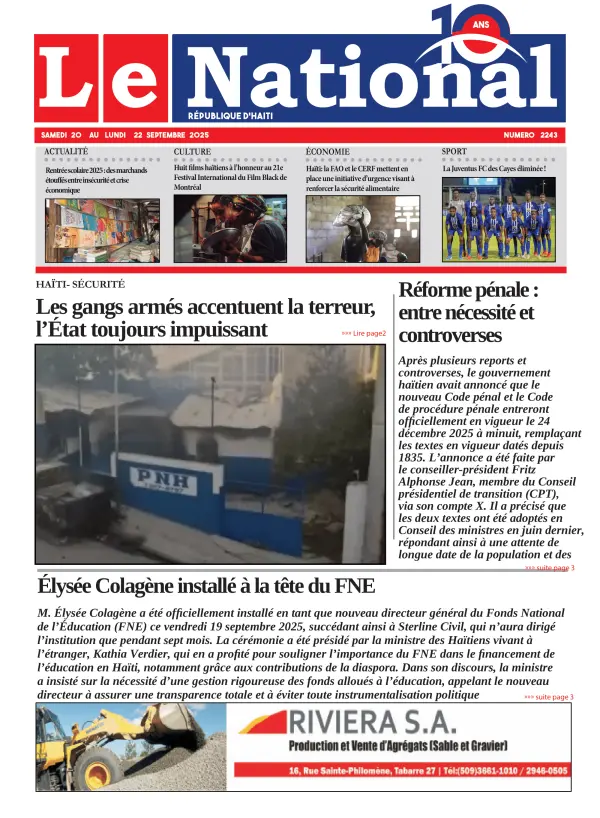 Une de l'édition 2243