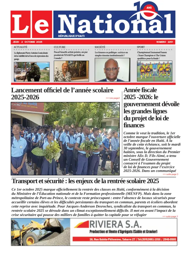 Une de l'édition 2251