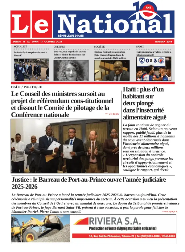 Une de l'édition 2258