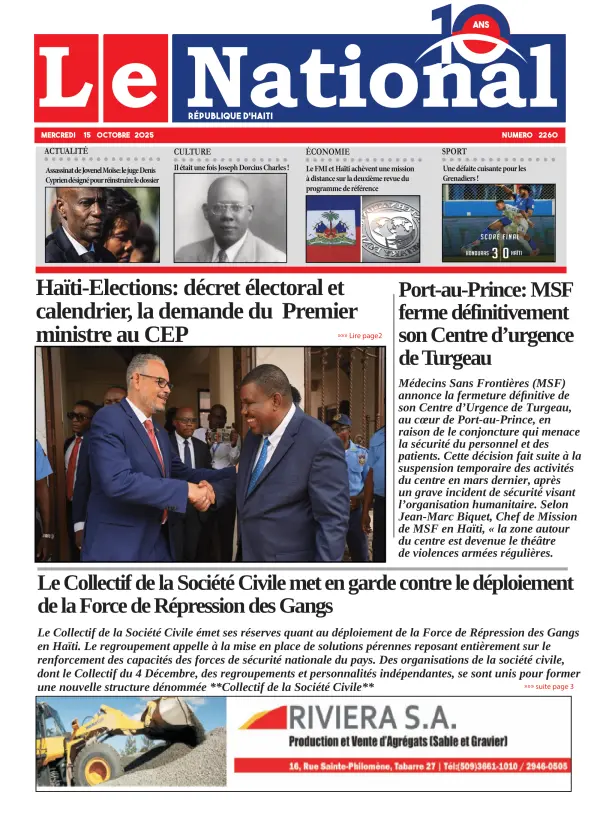 Une de l'édition 2260