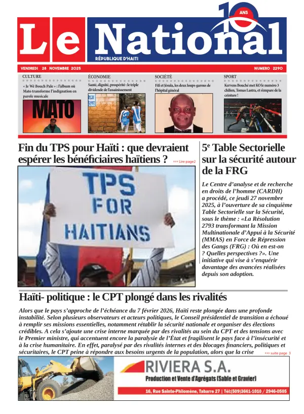 Une de l'édition 2290