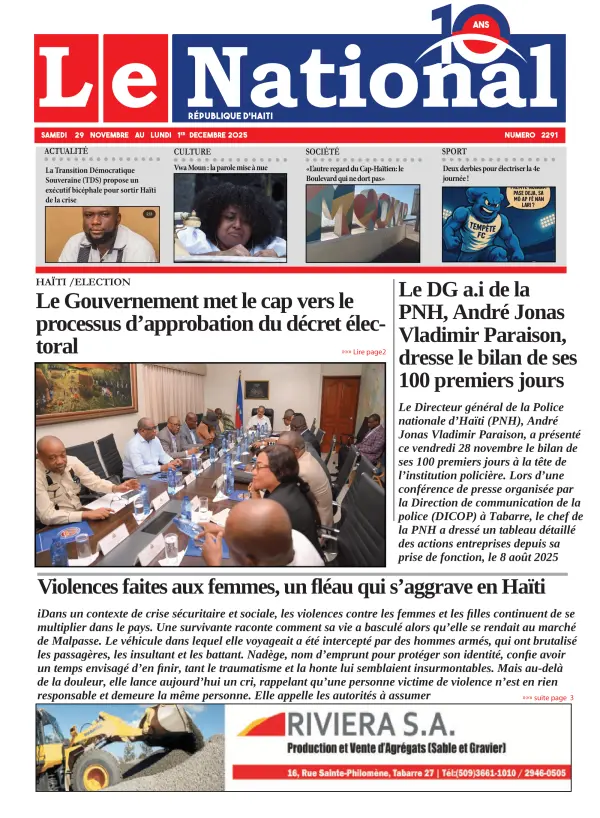 Une de l'édition 2291