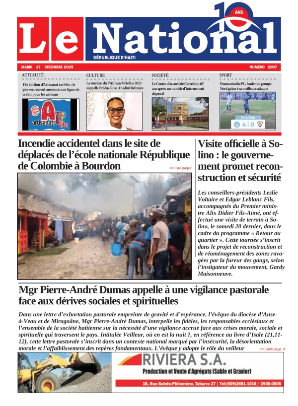 Une de l'édition 2307