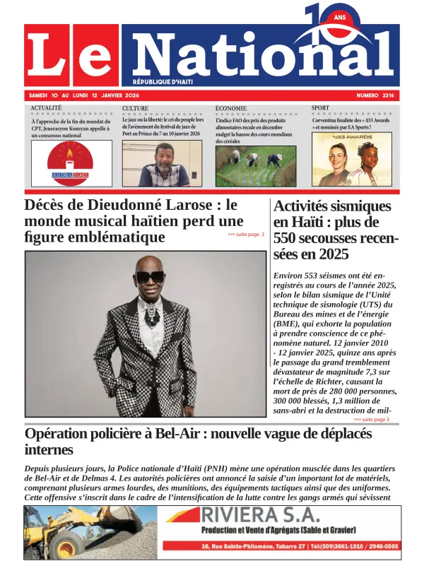 Une de l'édition 2316
