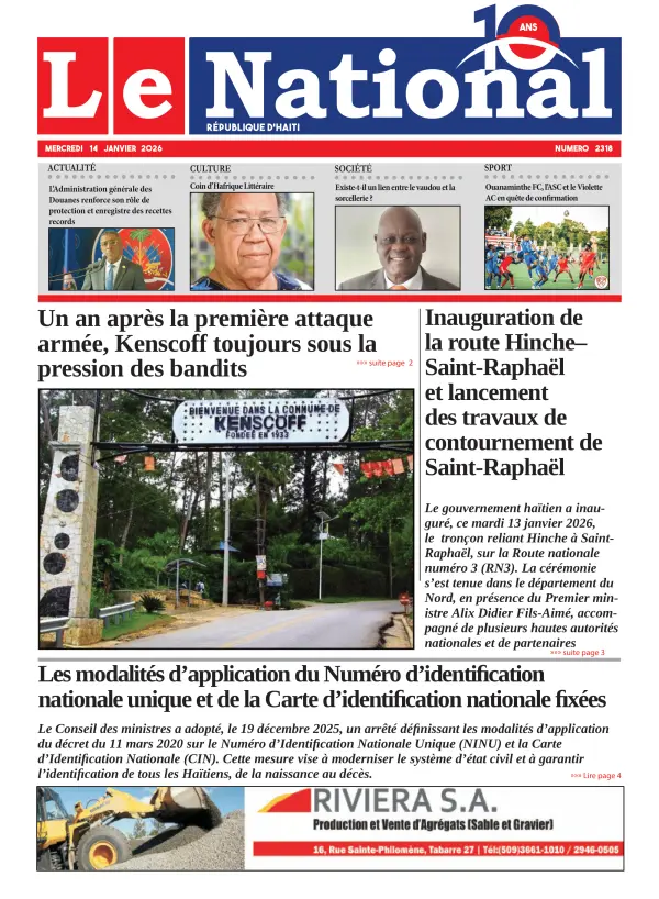 Une de l'édition 2318