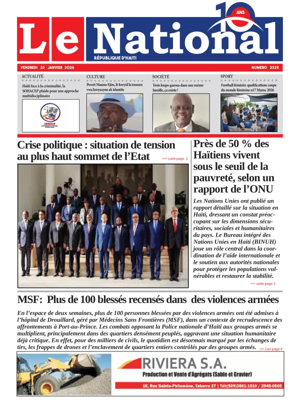 Une de l'édition 2325