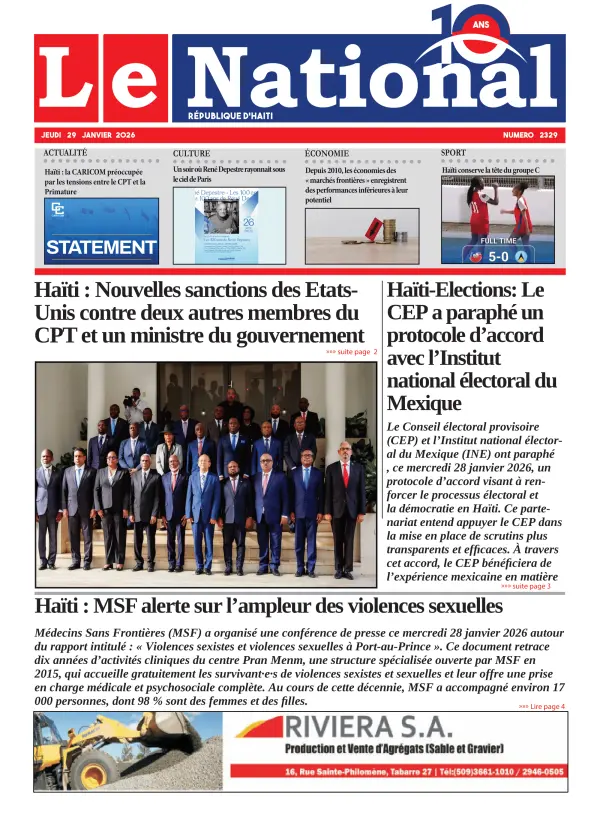 Une de l'édition 2329