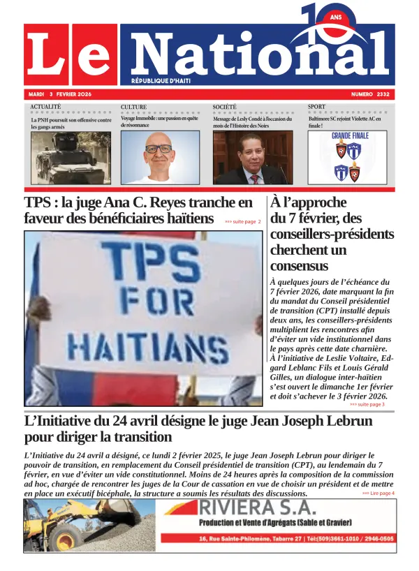 Une de l'édition 2332