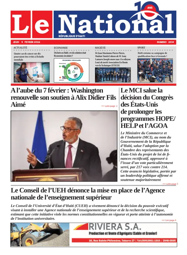 Une de l'édition 2334