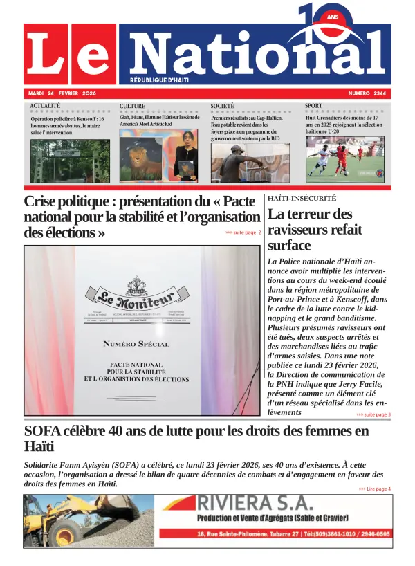 Une de l'édition 2344