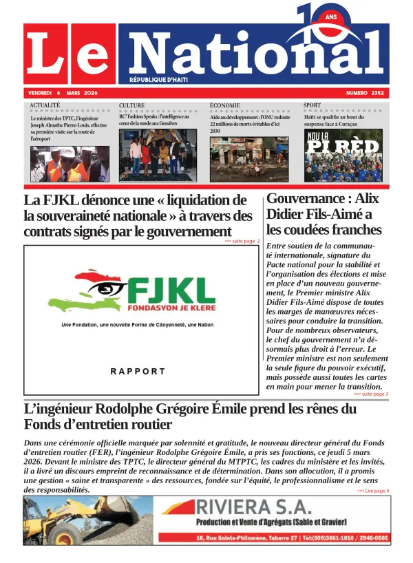 Une de l'édition 2352