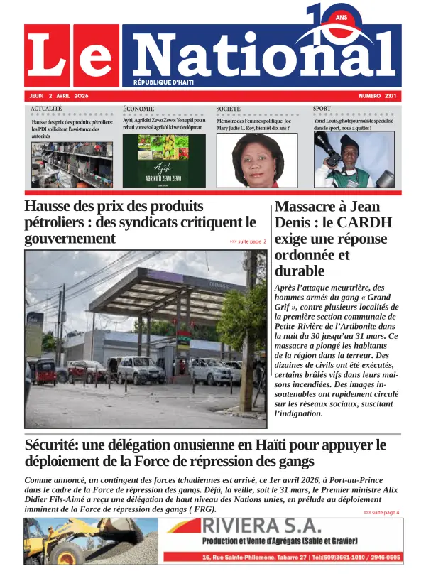 Une de l'édition 2371