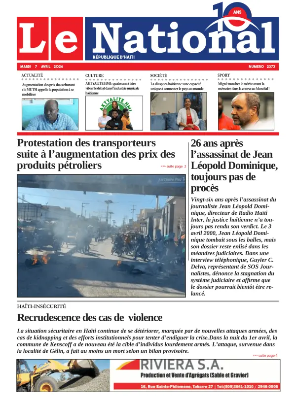 Une de l'édition 2373