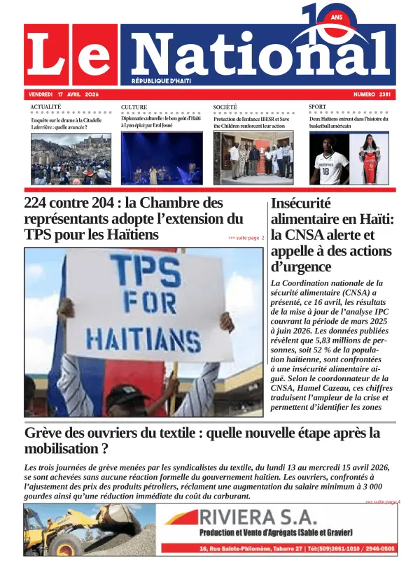 Une de l'édition 2381