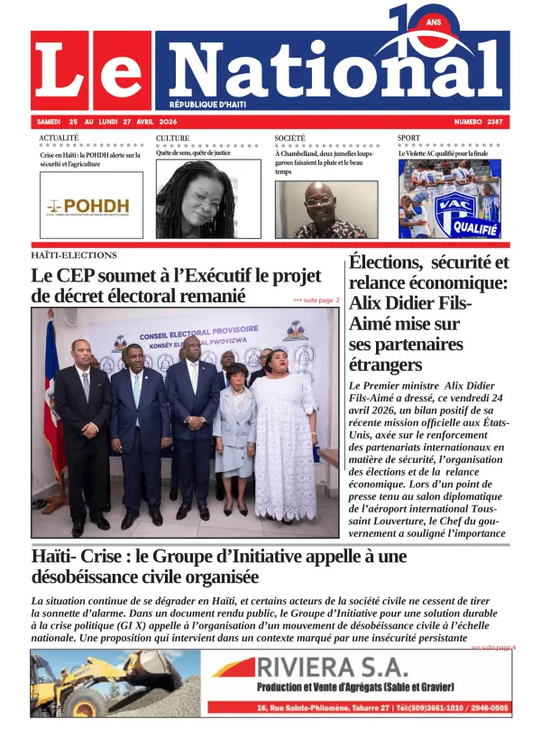 Une de l'édition 2387