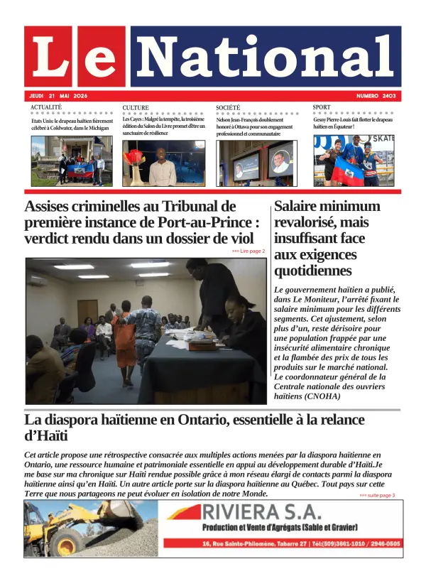 Une de l'édition 2403