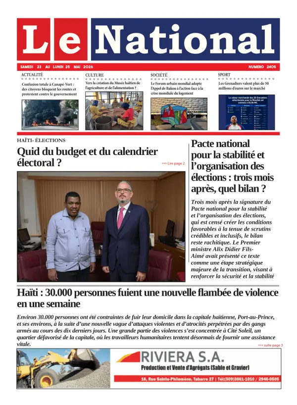 Une de l'édition 2405