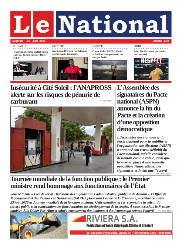 Une de l'édition 2426