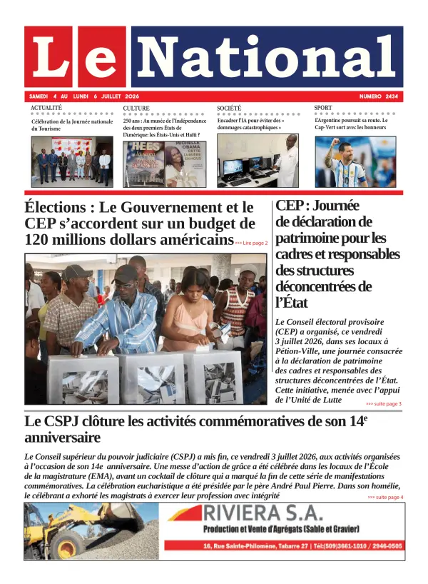 Une de l'édition 2434
