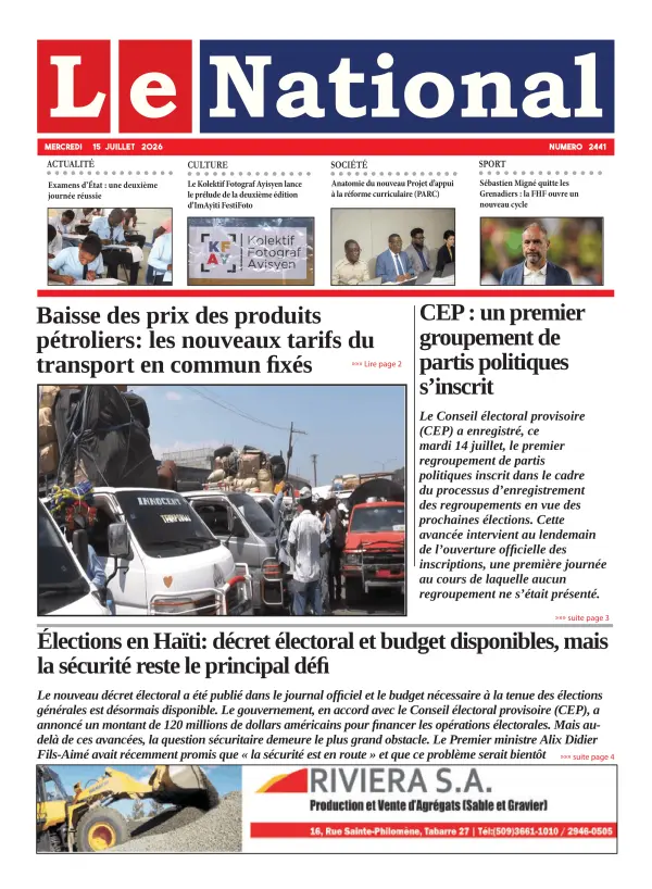 Une de l'édition 2441