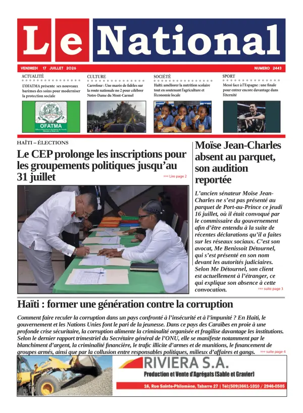 Une de l'édition 2443