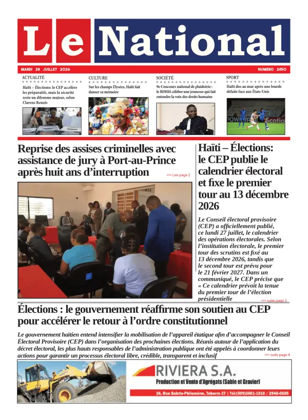 Une de l'édition 2450