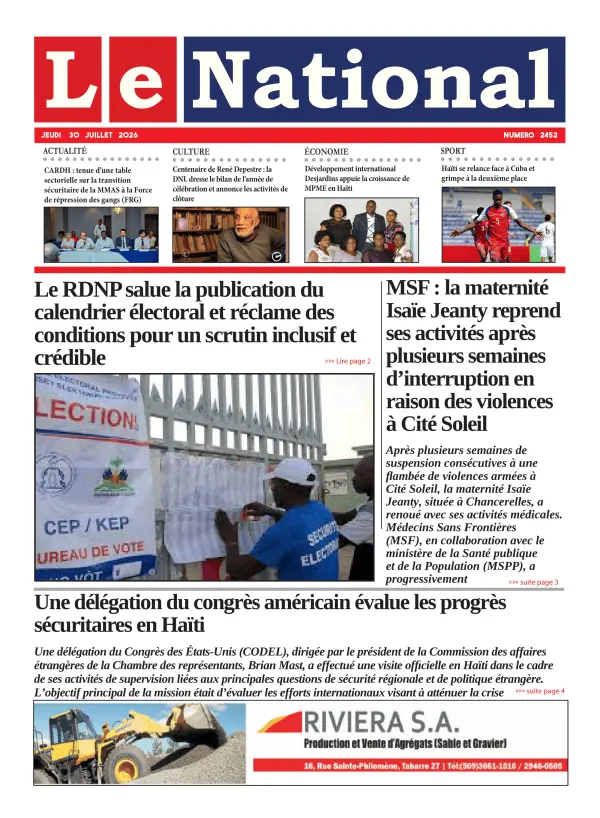Une de l'édition 2452