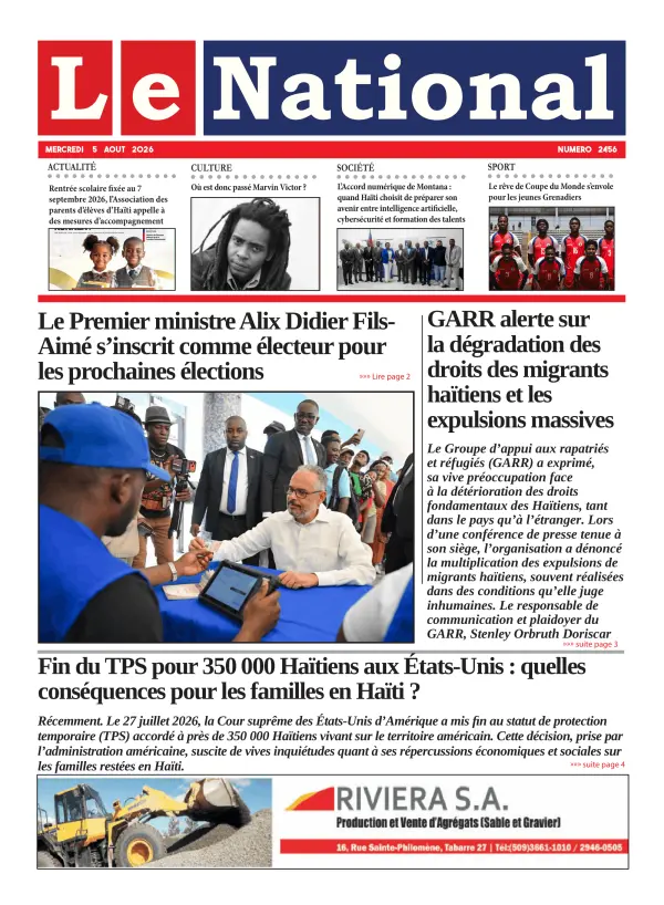 Une de l'édition 2456