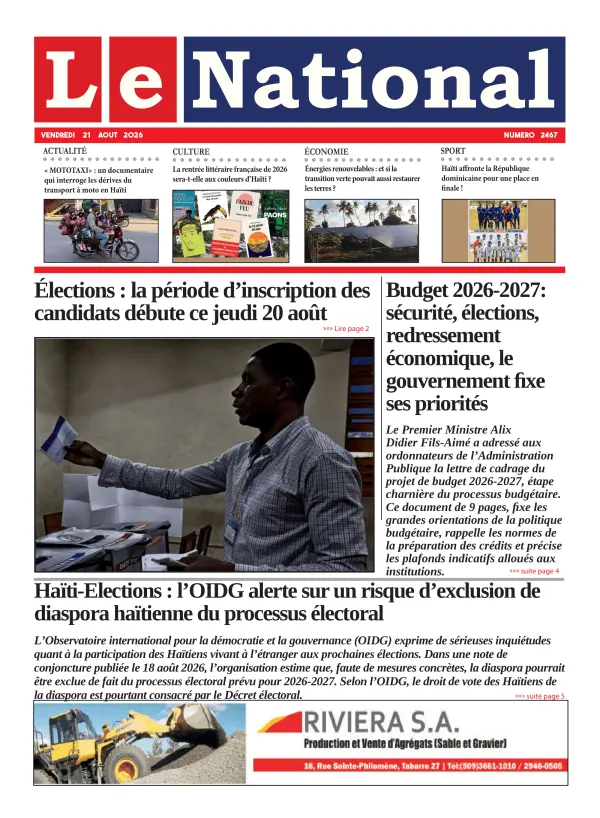 Une de l'édition 2467