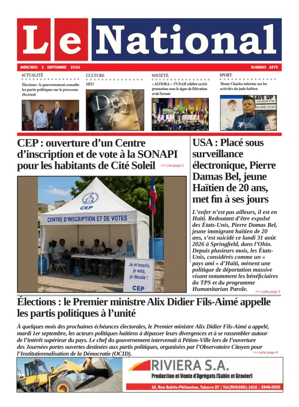 Une de l'édition 2475